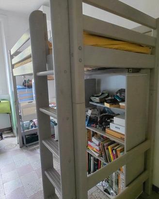 letto sopraelevato FLEXA con libreria