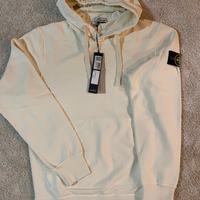 Felpa bianca con cappuccio Stone Island