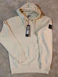 Felpa bianca con cappuccio Stone Island