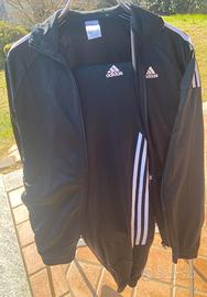 TUTA ADIDAS BAMBINO NERA CON RIGHE BIANCHE