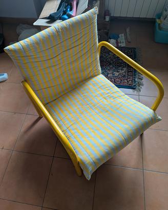 poltrona design struttura tubolare in metallo
