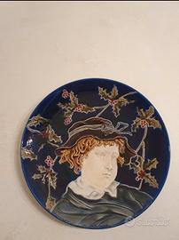 Piatto Decorativo Vintage in Ceramica a Rilievo 
