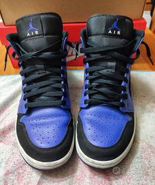 Scarpe Jordan 1 Mid Black Dark Concord taglia 44