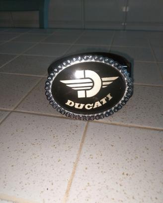 Cintura in pelle fibbia Ducati lunghezza cm100