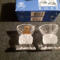 Coppia di portacandele in cristallo