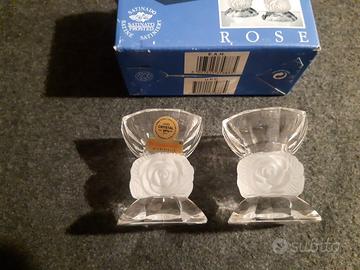 Coppia di portacandele in cristallo