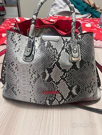 Borsa CafèNoir pitonata grigia con tracolla