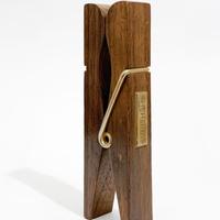 Vintage '70 Grande Molletta Legno Noce Fermacarte