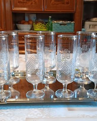 Set calici di vetro alti