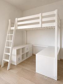 Letto a soppalco Ikea bianco 1 piazza e mezza