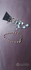 orecchini in argento e pietre dure più bracciale 