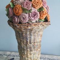 Vaso con rose shabby 