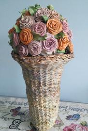 Vaso con rose shabby 