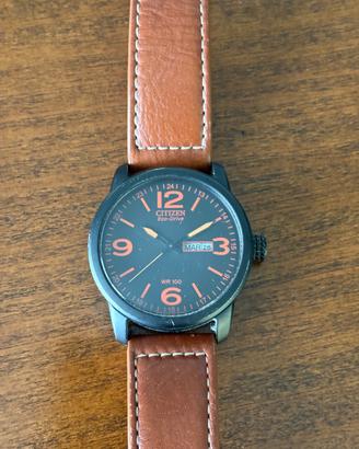 Citizen Eco-Drive WR100 Nero e Cuoio Originale