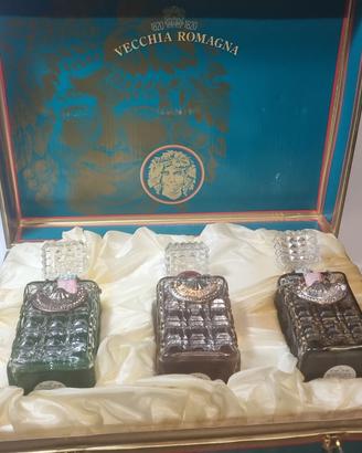 Confezione 3 Bottiglie Vecchia Romagna vintage