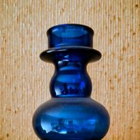 vaso vintage in vetro blu cobalto