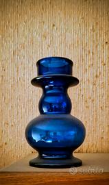 vaso vintage in vetro blu cobalto