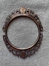 Cornice antica in argento 800 con iniziali