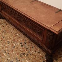 cassapanca noce lucidata a cera