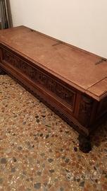 cassapanca noce lucidata a cera