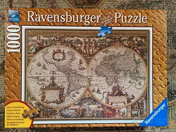 Puzzle Ravensburger Mappa antichi mondi 1000 pezzi