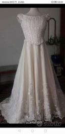 Abito da Sposa Tg 42/44 con Velo e Guanti