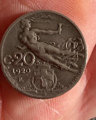 Moneta 20 centesimi 1920