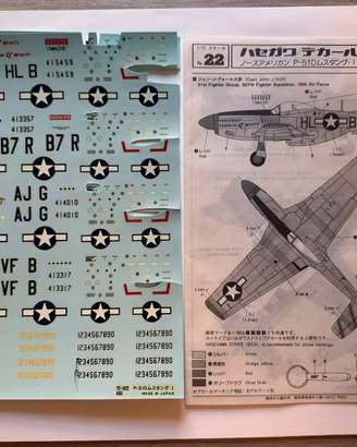 Hasegawa : Decal Per Veivolo P-51D scala 1/72