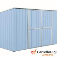 Casetta giardino in Acciaio 345x186cm azzurro