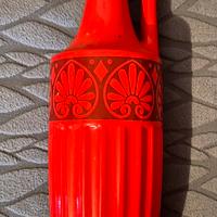 Tre bottiglie/vasi Beccaro rosse e trasparente