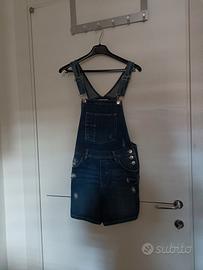 tuta in jeans pantaloncino 