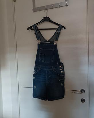 tuta in jeans pantaloncino 