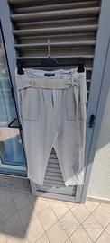 Pantaloni Tg 44 con tasconi e cintura sabbia