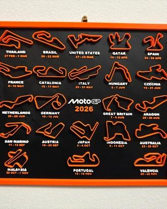 Quadro MotoGP 2026 3D - Calendario  23 Gare