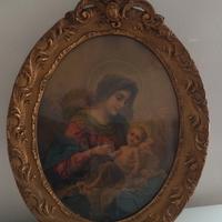 Quadro con cornice in legno dorata 