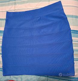 gonna celeste H&M elasticizzata 