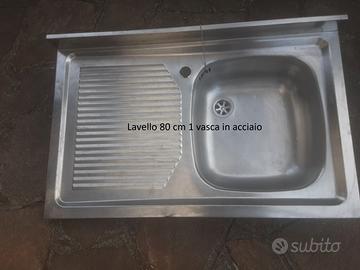 Lavello 80 cm 1 vasca in acciaio