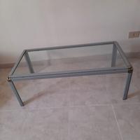Tavolino da salotto in merallo e vetro