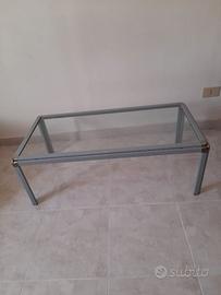 Tavolino da salotto in merallo e vetro