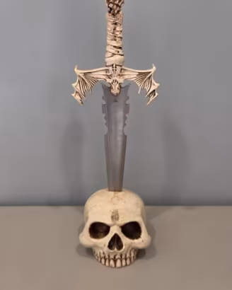 Scultura Decorativa Teschio Gothic