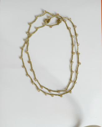 Collana multifunzione a uncinettocon cristalli