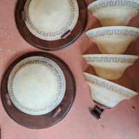 plafoniere in vetro e legno massello 