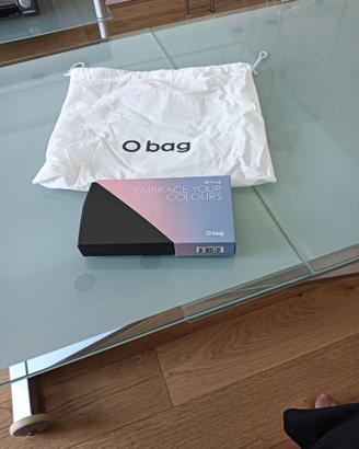 O Bag Pelle tessuto gommato nero portafoglio