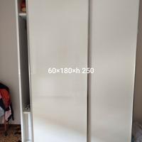 gurdaroba da camera da cm 60x180x250 laccato bianc