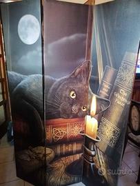 Paravento con disegno gatto nero