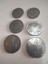 lotto di n.2 monete da cent. 20, 2 c. 50 e  2 d1 l