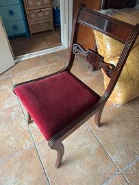 Sedia antica stile regency in mogano