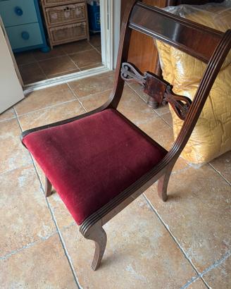 Sedia antica stile regency in mogano