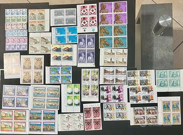 Lotto francobolli italiani quartine 1988