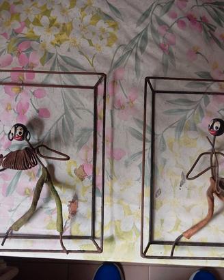 Lotto di sculture Folk Art / Outsider Art 